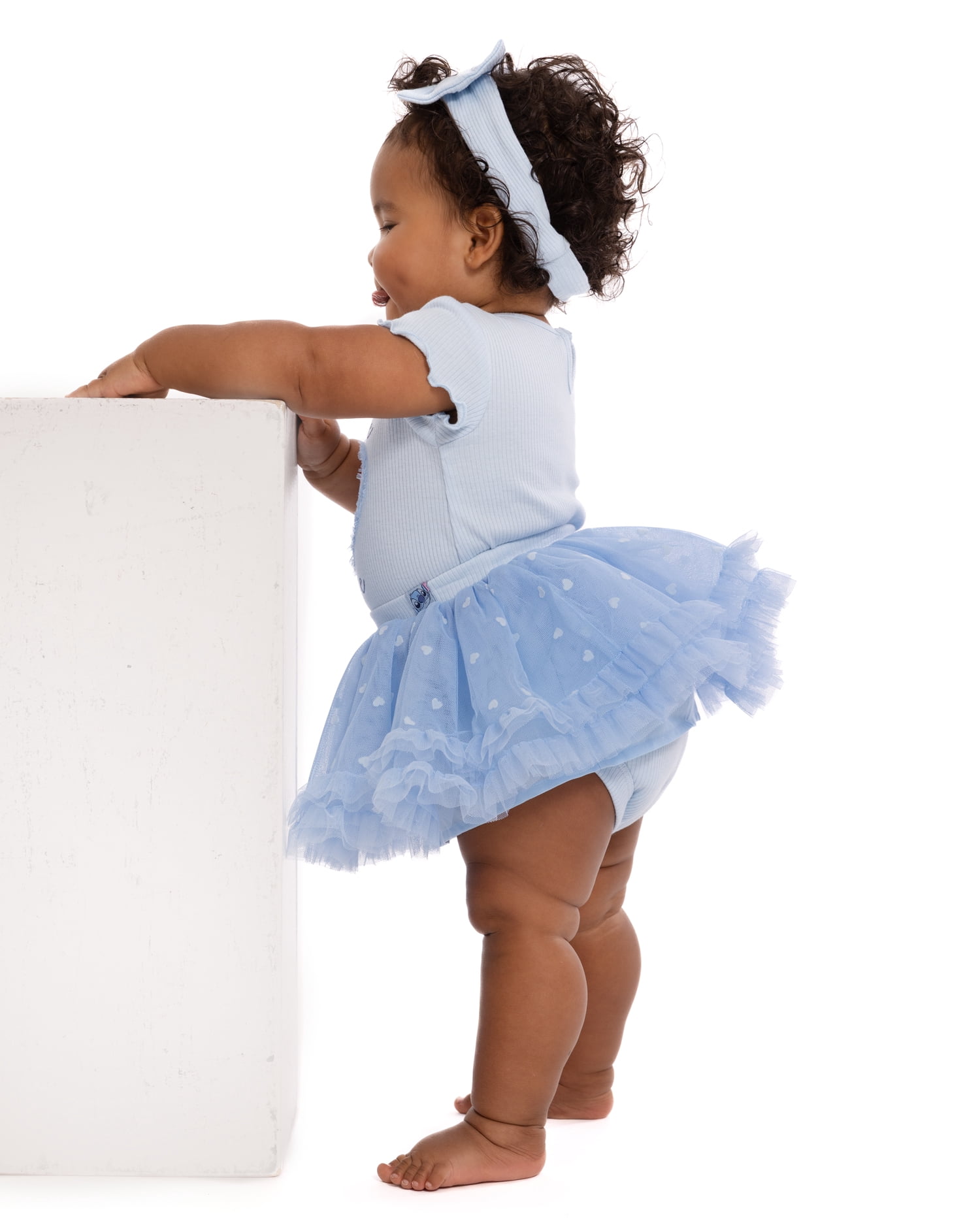 Stitch Baby Girls Bodysuit & Skirt Set with Bow Headband, 3-Piece, 0/3M-24M