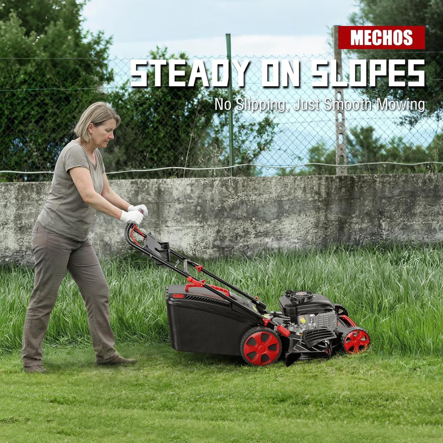 21 Inch 201cc 4-Cycle Engine 3-Position Cutting Height Adjustment 3-in-1 Gas Walk Behind Lawn Mower, Black