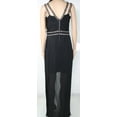 thumbnail image 2 of MARCIANO Womens Black Spaghetti Strap Below The Knee Hi-Lo Formal Dress Size: L, 2 of 4