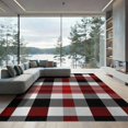 thumbnail image 2 of ODIKA 8'x10' Washable Area Rug Non-Slip Chair-Friendly Mat Plaid Bold Farmhouse Tartan Grid Checked Checkered Striped Christma for Dining Room, Large Office, Lounge, 2 of 7