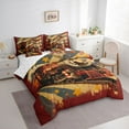 thumbnail image 3 of Castle Fairy Teens Vintage Railway Train Twin Bedding Sets 7-Piece,Abstract Retro Bedding Comforter Set Microfiber,Transportation Railway Railroad Breathable Sheet Sets,Lightweight Room Decor, 3 of 8