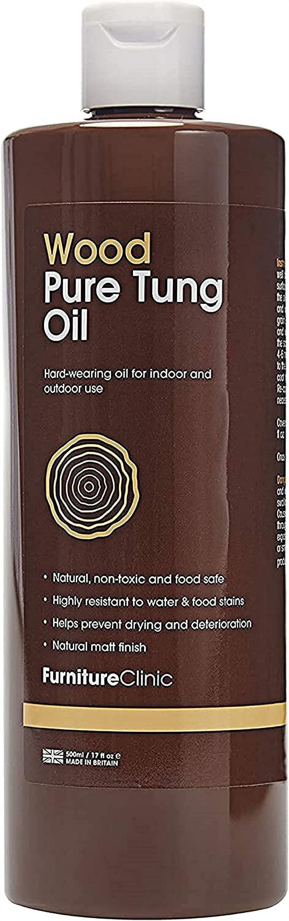 Furniture Clinic Pure Tung Oil for Wood NonToxic Water Resistant