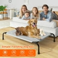 thumbnail image 3 of Raised Dog Bed for Large Dogs, Outdoor Elevated Dog Cot with Washable Breathable Mesh, Waterproof Cooling Pet Bed, 42" x 31", Grey, 3 of 10