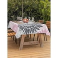 thumbnail image 3 of Outdoor Tablecloth with Umbrella Hole for Patio/Picnic/Party/Camping, Pink Grey Sunflowers Waterproof Table Cloth Rectangle Table Cover Washable, Boho Rustic Floral Vintage Blossom (60"x 120"), 3 of 8
