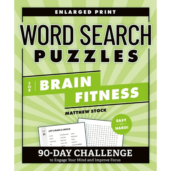 Brain Fitness Puzzle Games Word Search Puzzles for Brain Fitness: 90-Day Challenge to Engage Your Mind and Improve Focus, (Paperback)
