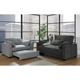 thumbnail image 4 of Nantucket Pull-Out Chenille Sleeper Sofa with Accent Pillows, Full Size, Charcoal, 4 of 6