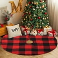 thumbnail image 4 of LSLJS Christmas Tree Skirt Plaid & Embroidered Tree Skirt Plushs Soft Christmas Decorations for Xmas Tree Mat Party Holiday Indoor, 4 of 6