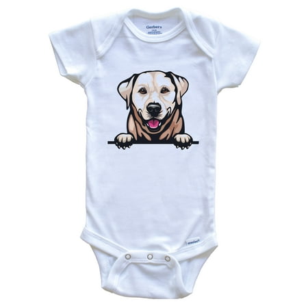 

Yellow Lab Dog Breed Cute One Piece Baby Bodysuit v2 6-9 months white