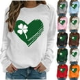 thumbnail image 3 of Diufon Shamrock Graphic Sweatshirts for Women Long Sleeve St. Patrick's Day Shirts Trendy Crewneck Tops, 3 of 8