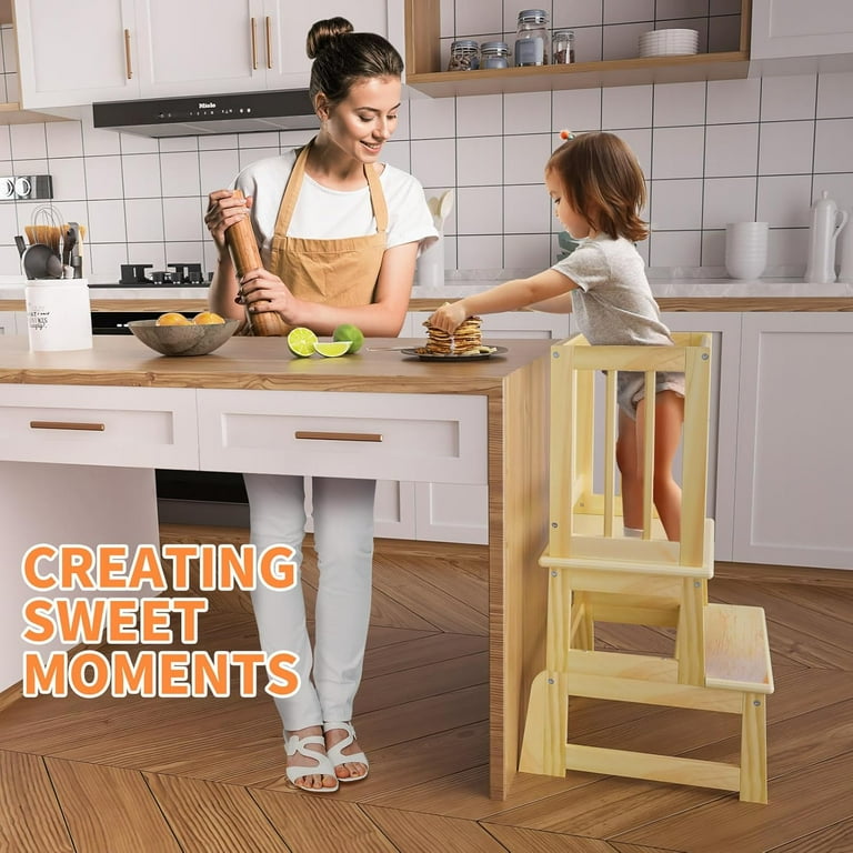 Montessori Kitchen Step Kids Cooking Chair Guidecraft Contemporary Kitchen  Helper Toddler Step Stool