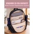 thumbnail image 4 of Gustave Nylon Backpack Purse for Women, Multi-Pocket Lightweight 14" Laptop Travel Backpack Casual Daypack for Daily Work College(Black), 4 of 8