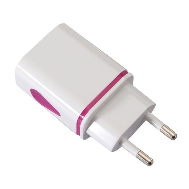 Adaptador USB de pared con 2 puertos, emisor de luz, con forma de gota, cargador de agua y enchufe.