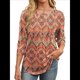 thumbnail image 2 of Blusas de Mujer con Mangas 3/4, Cuello Redondo, Túnicas Casuales, Camisas Plisadas Básicas, Corte Holgado, 2025 Color Naranja XXL, 2 of 5