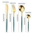 thumbnail image 3 of Stainless Steel Tableware - 4 Piece Set European Steak Fork and Spoon, Gold-Plated Western Cutlery for Dining, 3 of 5