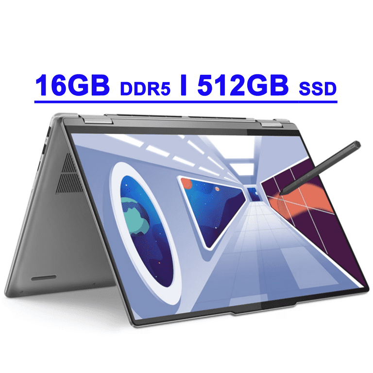 Lenovo Yoga 7 16 Premium 2-in-1 Laptop 16 WUXGA IPS Touchscreen AMD 8-Core  Ryzen 7 7735U 16GB DDR5 512GB SSD Radeon 680M Graphic Backlit Fingerprint  USB-C FHD Privacy Camera Pen Win11Pro Silver 