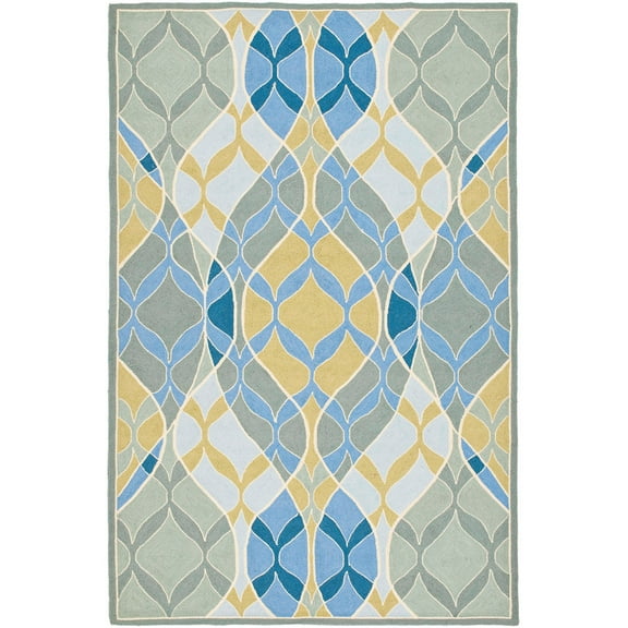 SAFAVIEH Chelsea Dalia Geometric Wool Area Rug, Multi, 5'3" x 8'3"
