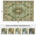 thumbnail image 2 of Boho Vintage Round Rug ft- Faux Wool Dreely Washable Area Rug Small Distressed Throw Rugs Floor Carpet for Door Mat Entryway Bedrooms Laundry (Round - ; Diameter Border ), 2 of 7