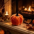 thumbnail image 3 of Orangide Pumpkin Decoration Velvet Fabric Simulated Pumpkin Ornament for Fall Thanksgiving Table Centerpiece Shelf Display, 3 of 7