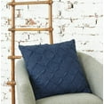 thumbnail image 3 of Diamond Tuck Navy Geometric 100% Cotton Accent Throw Pillow 18" x 18", 3 of 4