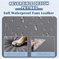 thumbnail image 2 of Outdoor Waterproof Dog Bed Washable, XL Large Crate Pad 42 inch, Wipeable Leather Pet beds with Removable Cover, Foam Orthopedic Anti-Slip Kennel Pads Reversible, 41"x27" Grey, 2 of 9