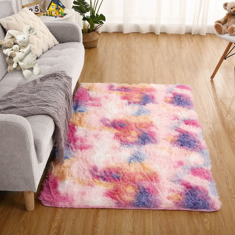 Kawaii Soft Faux Fur Rainbow Rug – Kawaiies