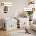 thumbnail image 6 of Cat Litter Box Enclosure for 2 Cats, 55" Hidden Litter Box Furniture with Pet Stairs,Cat Washroom with Double Large Room, Farmhouse Indoor Litter Box, White, 6 of 12