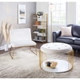 thumbnail image 4 of LumiSource Gold Metal, Cream Velvet Casper Accent Chair, 4 of 11