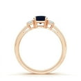 thumbnail image 2 of Angara Natural 0.6 Ct. Blue Sapphire with Diamond Classic Ring in 14K Rose Gold for Women (Ring Size: 3), 2 of 9