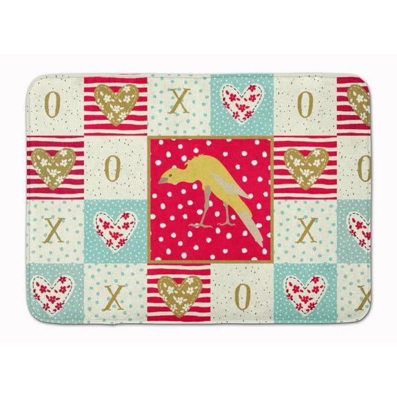 Belgian Hunchback Canary Love Machine Washable Memory Foam Mat Red