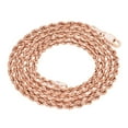 thumbnail image 5 of Nuragold 14k Real Rose Gold 3mm Rope Chain Diamond Cut Necklace (16"-30") Italian Jewelry for Men & Women, 5 of 10
