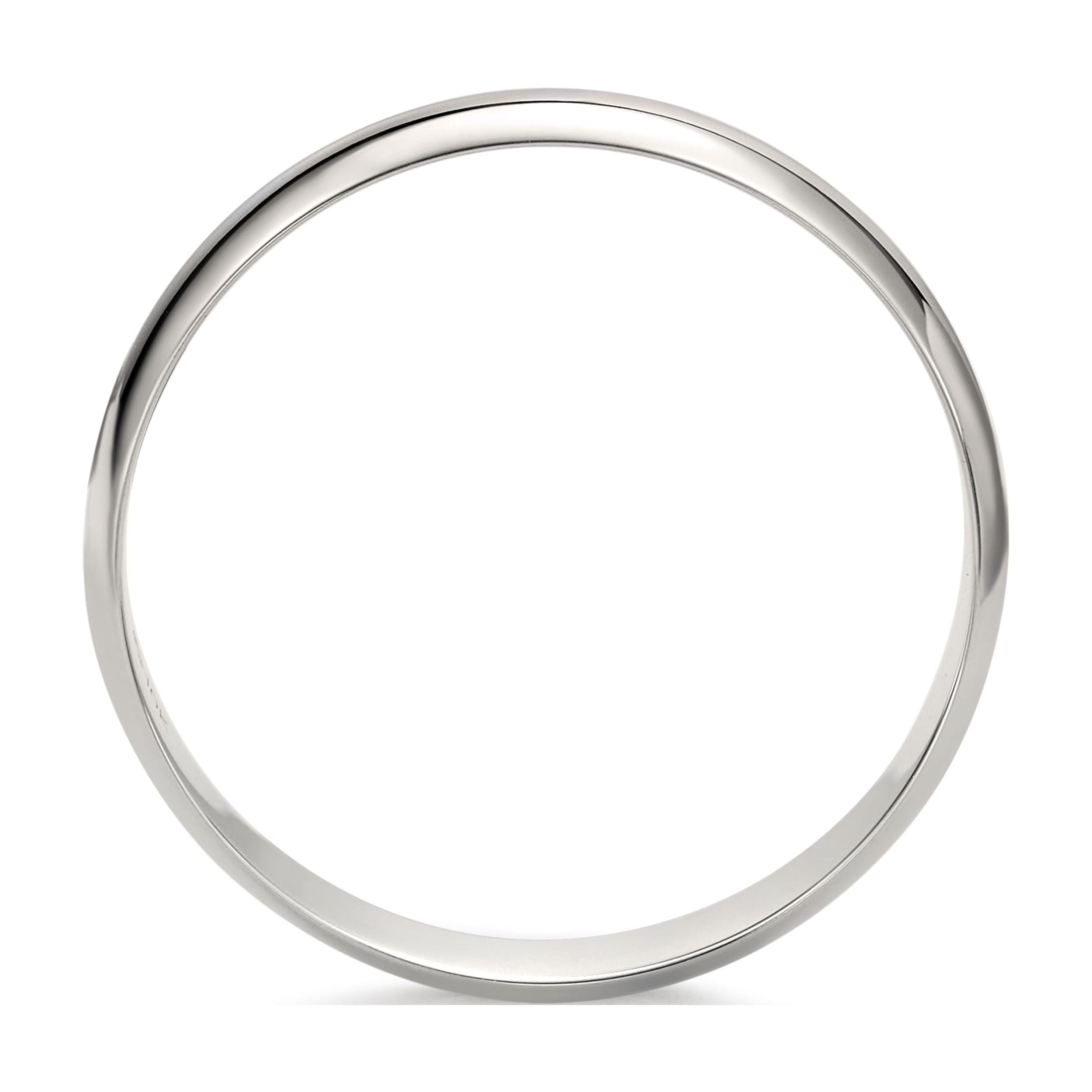 Men's Solid 10K White Gold 4mm Traditional Classic Plain Wedding Band (Available Ring Sizes 7-14) Size 13