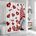thumbnail image 5 of Valentine's Day Gnomes Shower Curtain Set - 48" x 72" Washable Bathtub Curtain with 12 Hooks, Love Heart Red Waterproof Fabric Stall Shower Curtains for Bathroom/Bathtub Décor, 5 of 6