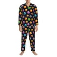 thumbnail image 3 of Sikiie Lovely Planet Mens Pajama Set, Soft Warm Long Sleeve Sleepwear, Cozy Button-Down Pjs for Men-Medium, 3 of 7