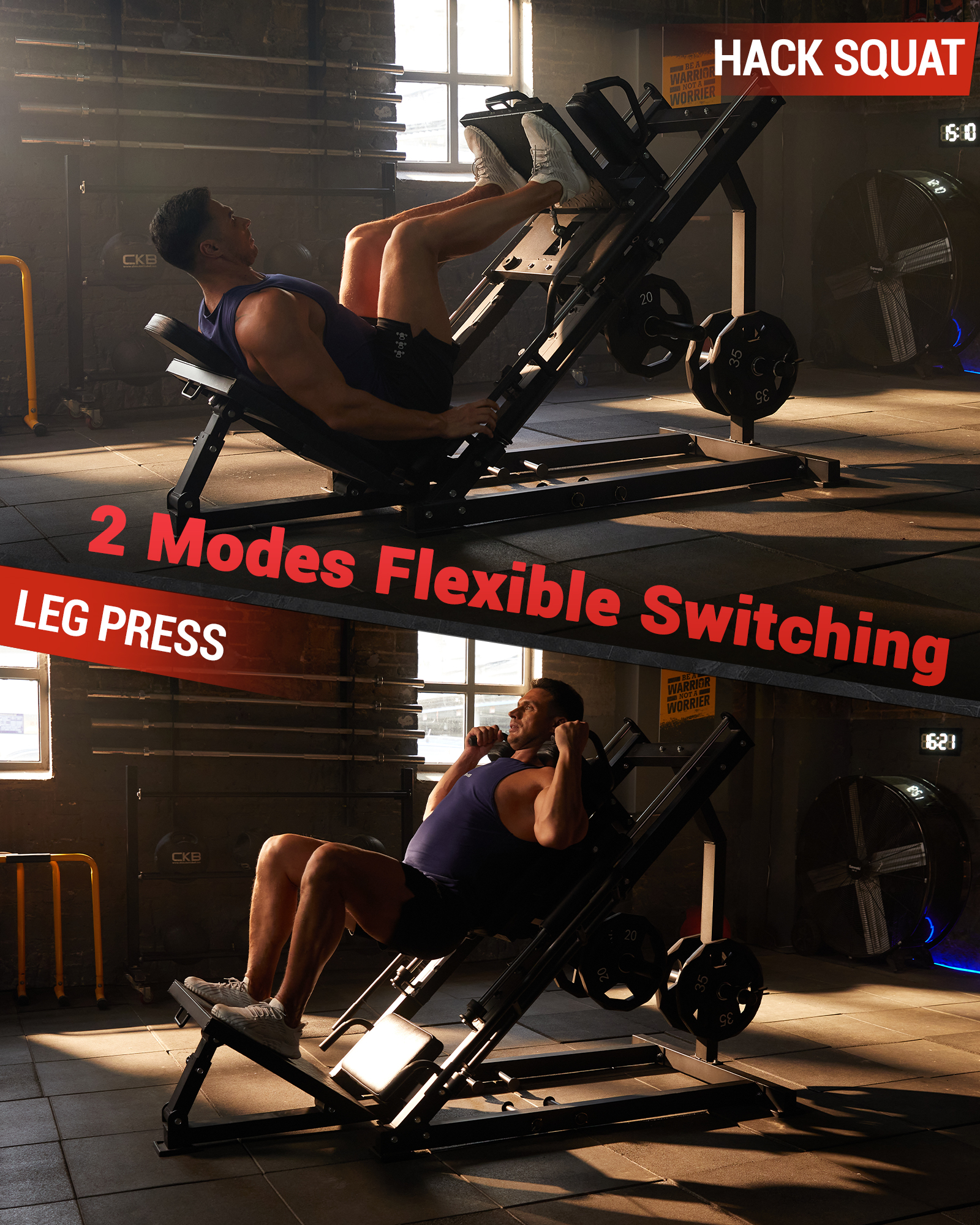 JoanKaren Leg Press Hack Squat Machine,1400lbs Capacity,2 in 1 Steel Combo Workout Machine for Home Gym
