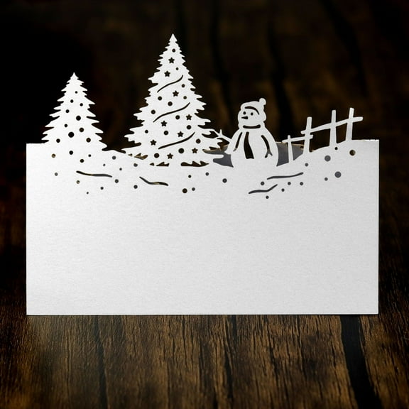 50pcs Snowman Christmas Place Cards Blank Table Name Cards for Winter Tabletop Decorations Xmas Party Dinner Table Setting Supplies