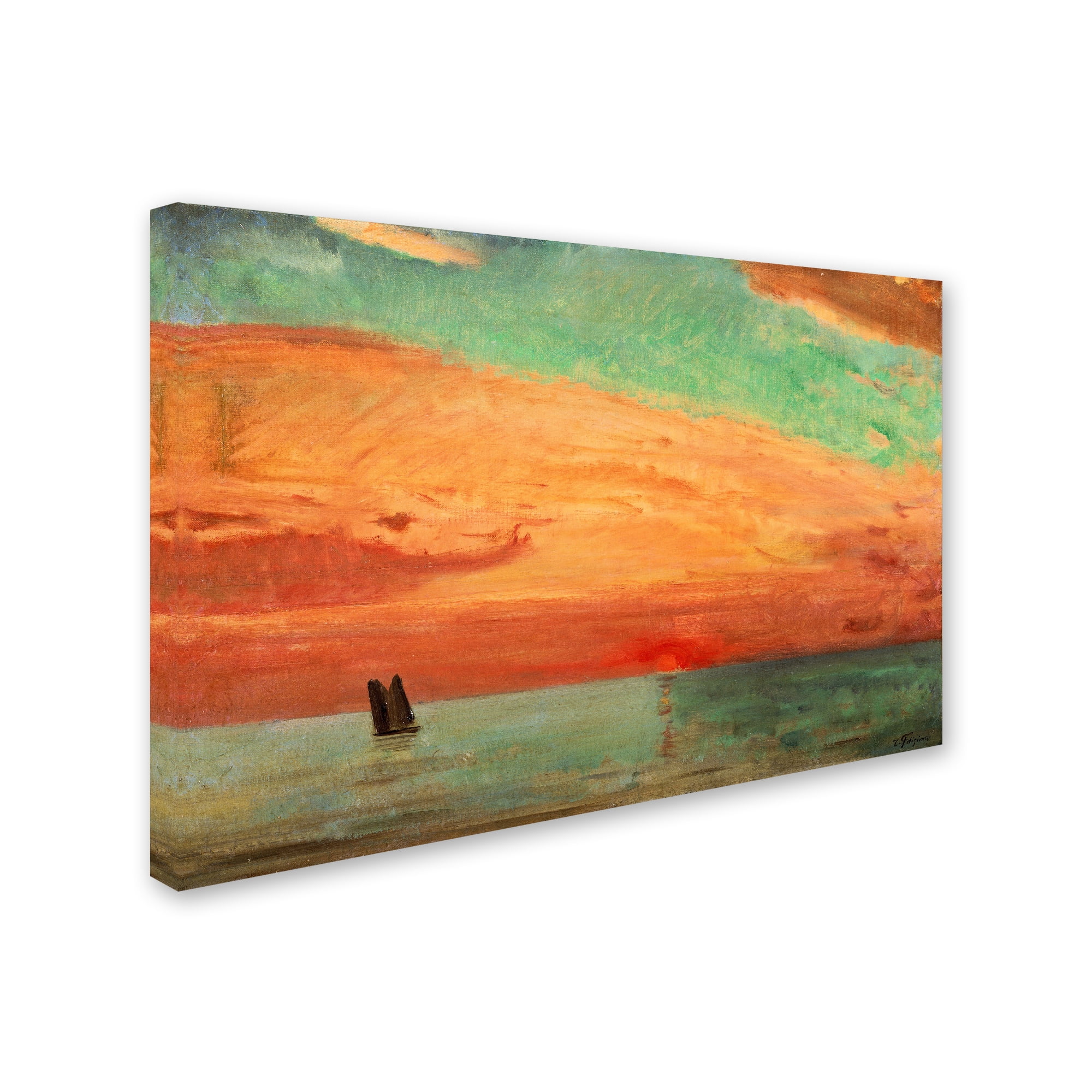 Trademark Fine Art 'Sunrise Over The Eastern Sea' Canvas Art by Fujishima Takeji
