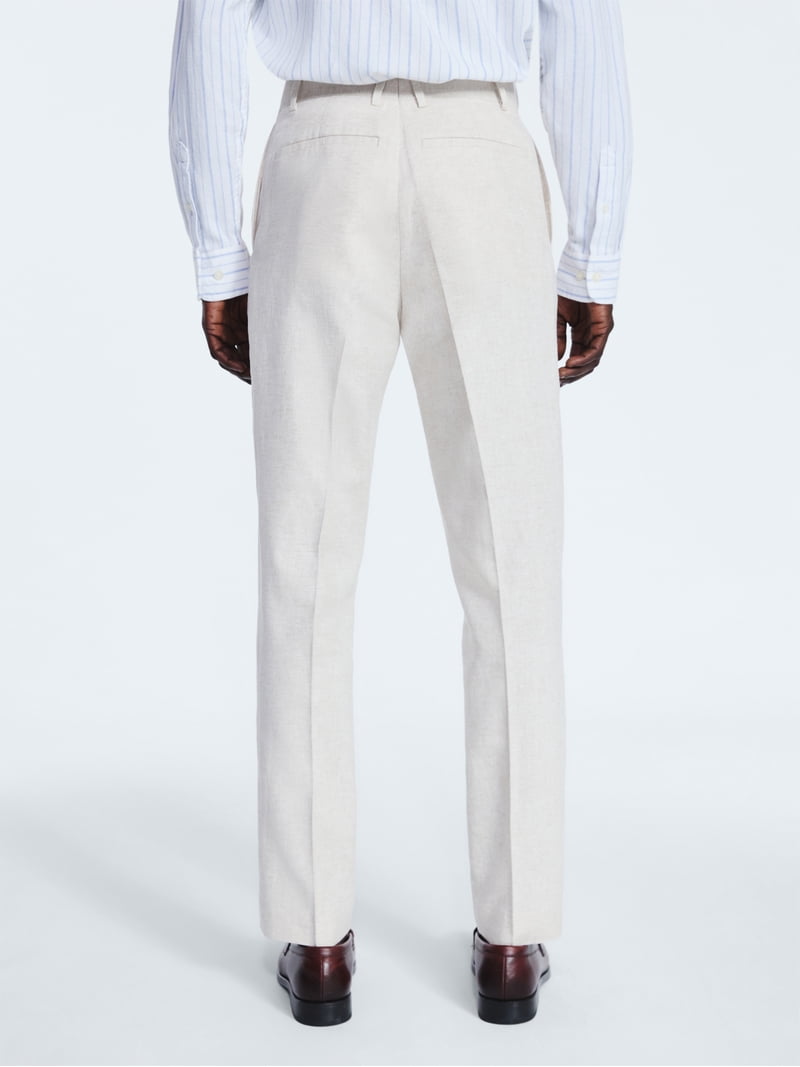 mens linen blend dress pants Stretch Linen Blend Suit Pants in Navy 32W 34L