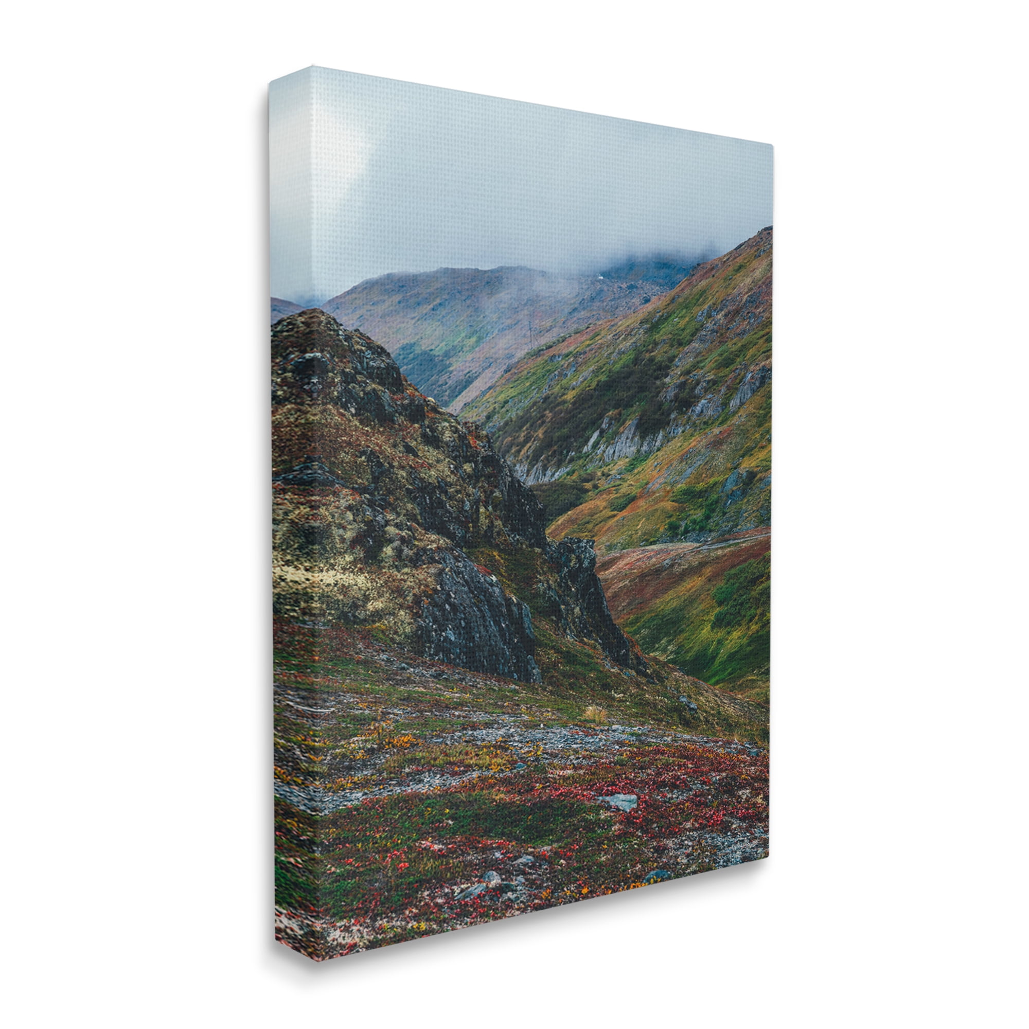 Stupell Industries Mountain Peaks Scenery Landscape Photography Gallery Wrapped Canvas Art Print Wall Art, 36 x 48