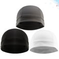 thumbnail image 2 of 3Pcs Liner Cycling Sports Gorra interior suave que absorbe el sudor Gorra de lino para deportes al aire libre Headwear Accesorios deportivos (Negro Gris + Blanco), 2 of 7