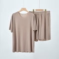 thumbnail image 1 of Pijamas frescos para parejas, pantalones finos de manga corta con hilo de seda de hielo de verano para mujer, ropa de abrigo, ropa de casa para hombre, traje, 1 of 3