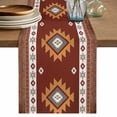 thumbnail image 2 of Aztec Vintage Ethnic Boho Stripe Table Runner 70 Inches Long,Kitchen Dining Tablerunners Tribal Totem Brown Wood Grain Linen Table Runners Dresser Scarves for Home Dinner Wedding Holiday Party Decor, 2 of 9