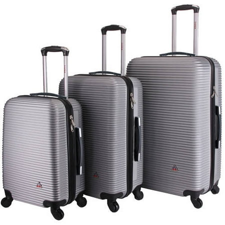 InUSA Royal 3pc Hardside Spinner Luggage Set  - Silver