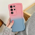 thumbnail image 6 of Gradient Curly Wavy Bright Color Silicone Case Compatible with Samsung Galaxy Case (Galaxy S24 Ultra,Pink-Blue), 6 of 7