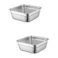 thumbnail image 6 of FRCOLOR 2pcs Multifunctional Square Basin Stainless Steel Colander Rice Washing Bowl Washing Colander Basin, 6 of 8