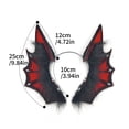 thumbnail image 3 of Hsqqdc Resin Black Red Dark Gothic Bat Wing Headband with Demon Fin Accents for Halloween, 1 Piece, 3 of 7