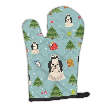 

Carolines Treasures BB4748OVMT Christmas Shih Tzu Black White Oven Mitt Large multicolor