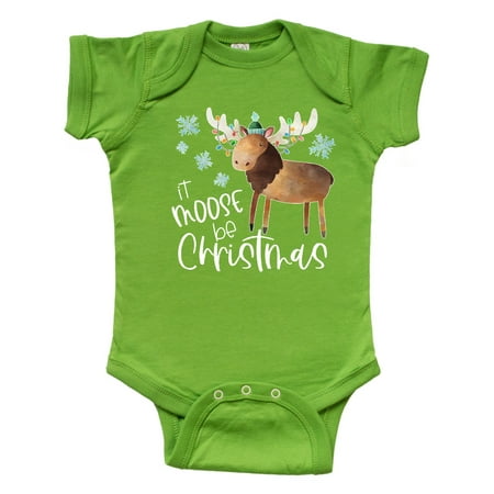 

Inktastic It Moose be Christmas Colorful Lights and Snowflakes Gift Baby Boy or Baby Girl Bodysuit