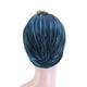 thumbnail image 4 of Xiao Hua Turbante elástico con volantes y lentejuelas para mujer, con broche de cristal extraíble (negro), 4 of 5