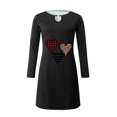 thumbnail image 3 of Qertyioot Cadeau de la Saint-Valentin! Robe Chandail Décontractée à Manches Longues et Col Rond avec Imprimé de la Saint-Valentin pour Femmes, 3 of 4