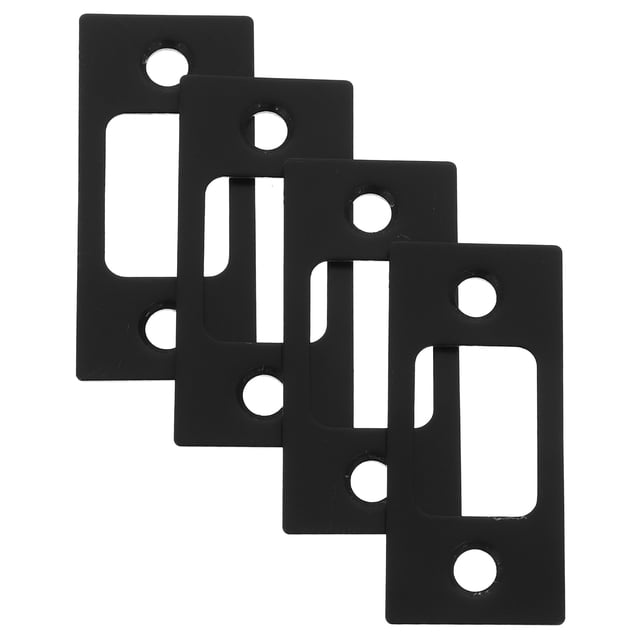 Luxshiny 4Pcs Reinforced Door Strike Plate With Screws Black For Commercial Users In Office Use
